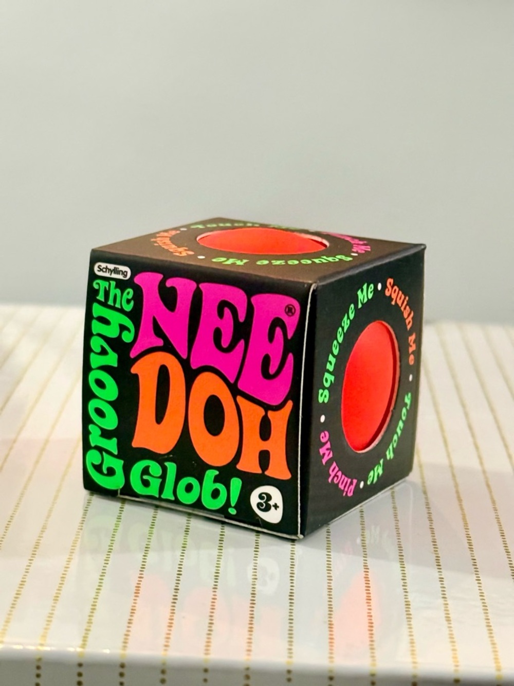 🔥 VIRAL NeeDoh Teenie Groovy Glob NEON ORANGE NIB Squishy 🔥